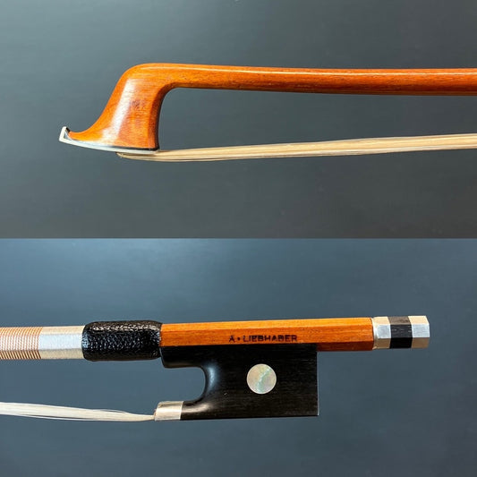 Abe Liebhaber violin bow, silver mounted, San Diego, CA, USA, 58.1g