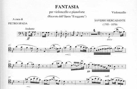 Mercadante, Saverio: Fantasia su ''Il Reggente''(cello & piano)