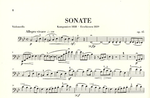 Mendelssohn, F. (Elvers, ed.): Sonata in Bb Major, Op.45, urtext (cello & piano)