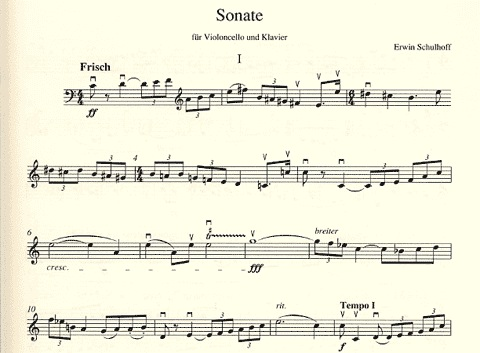 Schulhoff, Erwin: Sonate (cello & piano)