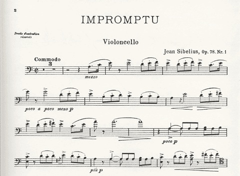 Sibelius, Jean: Impromptu Op.78 No.1 (cello & piano)