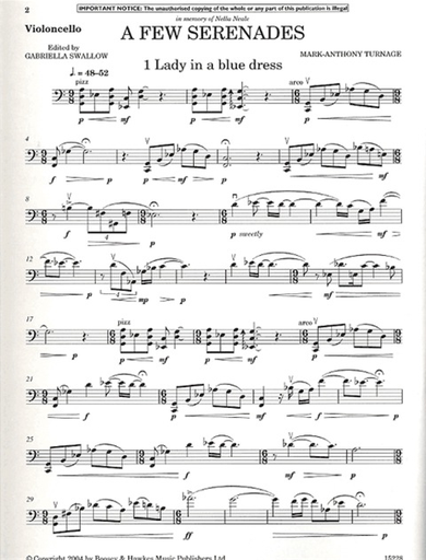Turnage, M.A.: A Few Serenades (Cello and Piano)