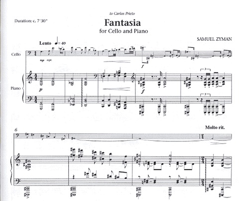 Zyman, Samuel: Fantasia for Cello & Piano