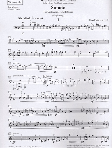 Fleischer, H.: Sonata, Op.7 (Cello and Piano)