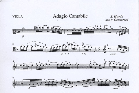 Haydn (Greenwood arr), Adagio Cantabile (viola/piano)