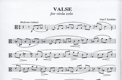 Karabyts, Ivan F.: Valse for Solo Viola