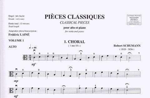 Laine: Pieces Classiques (viola & piano)