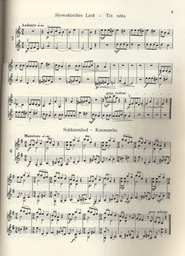 Doflein (editor): Easy Duets from Hungarian Composers (2 violins)