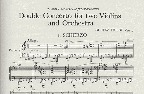 Holst, Gustav: Concerto for Two Violins Op.49 (2 violins, Piano, Score)