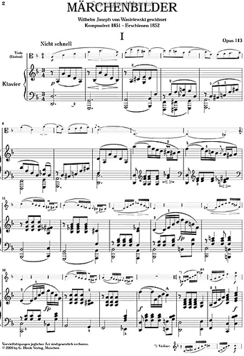 Schumann, R. (Haug-Freienstein): Fairy-Tales Pictures, Op.113, urtext (viola and piano)
