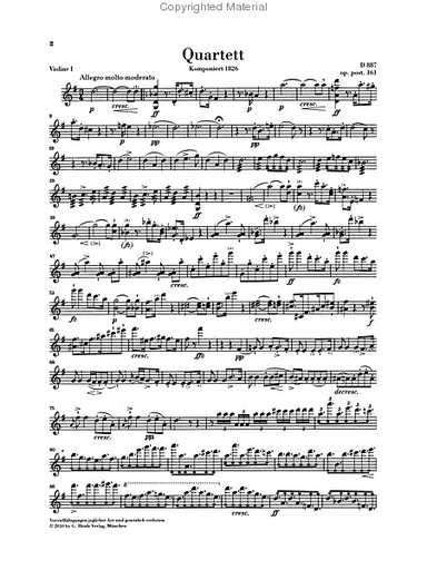 Schubert, F. (Voss, ed.): String Quartet in G major, Op.post.161, D887, urtext (2 violins, viola, and cello)