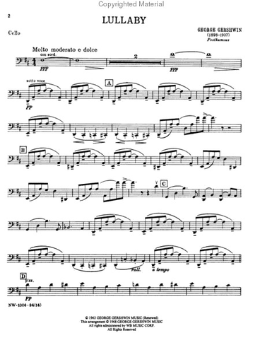 Gershwin, George: Lullaby for String Quartet, score and parts, SS0009, Alfred Music
