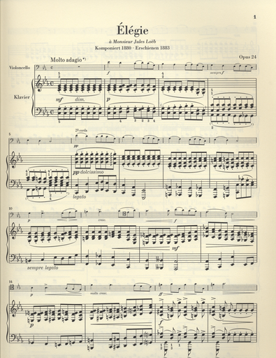 Faure, G.: Elegie Op. 24 - Urtext (cello, and piano)