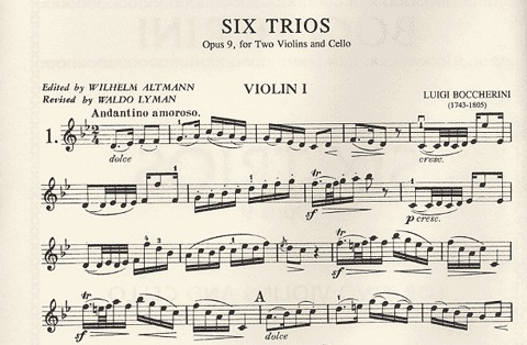 Boccherini, L.: Trio Op.9 (2 violins & cello)