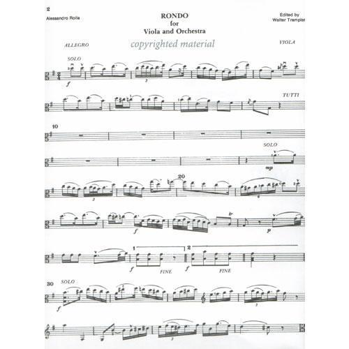 Rolla, Alessandro (Trampler): Rondo in G for Viola & Piano