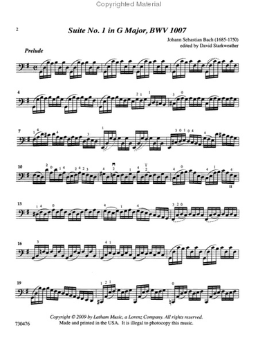 Bach, J.S. (Starkweather): 6 Suites for Unaccompanied Violoncello