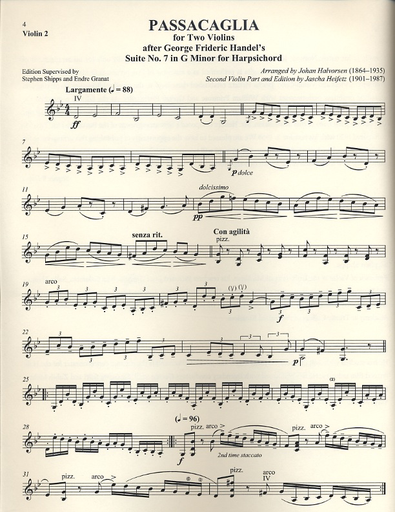 Handel/Halvorsen (Heifetz, Shipps, Granat): Passacaglia (Two Violins)
