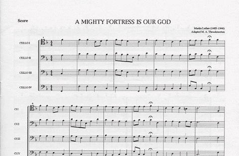 Throckmorton: Melodies of Devotion by Martin Luther Cello Quartet (4 cellos)
