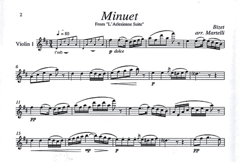Bizet, Georges (Martelli): Minuet L'Arlesienne (string quartet)