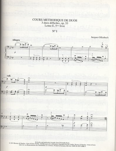 Offenbach, J.: Cours Methodique de Duos Pour Deux Violoncelles, Op. 53, Vol. 5 (2 cellos)