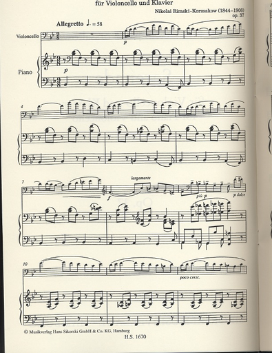 Rimsky-Korsakov, N.: Serenade Op. 37 (cello & piano)