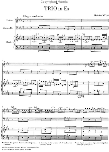 Haydn, F.J.: Piano Trios Vol.1 Henle urtext edition (violin, Cello, Piano)
