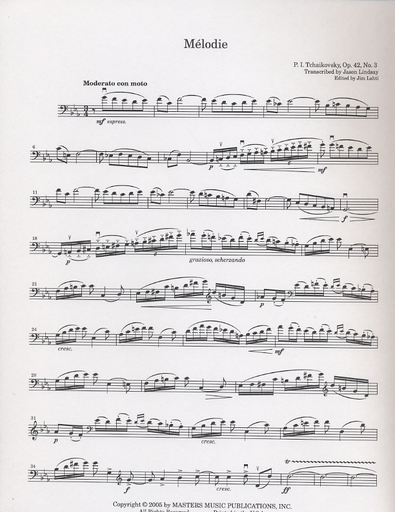 Tchaikowsky, P.I.: Melodie Op. 42 No.3 (bass & piano)