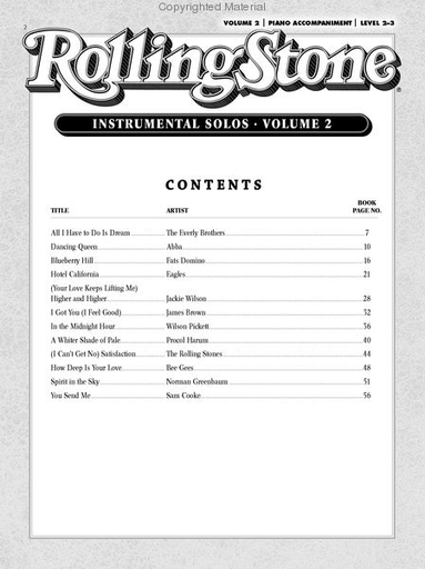 Rolling Stone Magazine: 500 Greatest Songs of All Time V. 2 (cello & cd)