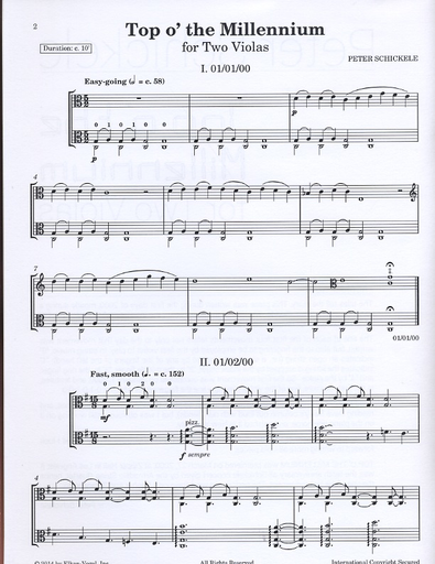 Schickele, Peter: Top o' the Millennium for Two Violas