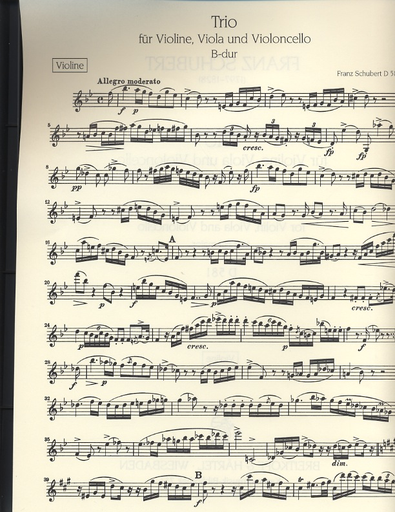Schubert, Franz: Trio in Bb D581 (violin, viola, cello)