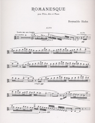 Hahn, Reynaldo: Romanesque for flute, viola and piano