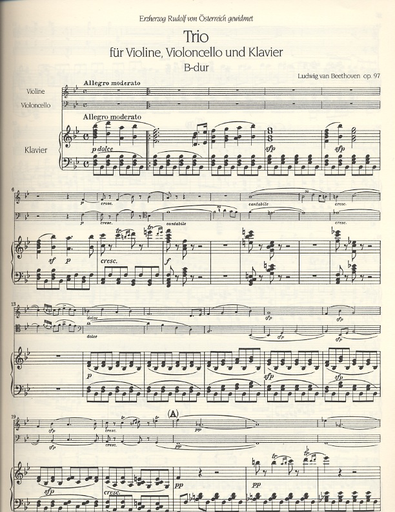 Beethoven, L.van: Piano Trio Op.97 in Bb major (violin, Cello, Piano)