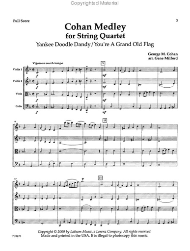 Cohan, G.M. (Milford): Yankee Doodle Dandy and You're a Grand Old Flag (string quartet)