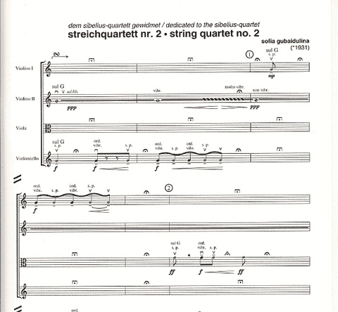 Gubaidalina, Sofia: String Quartet No. 2 score and parts