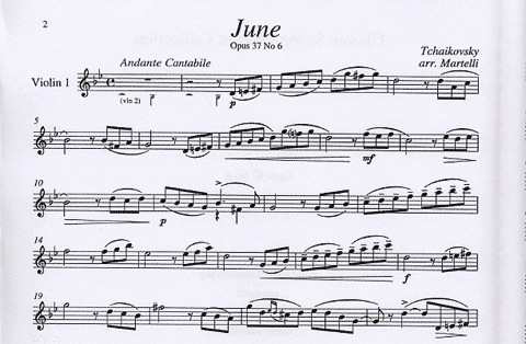 Tchaikovsky (Martelli): June Op. 37, No. 6 (string quartet)