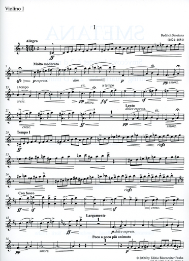 Smetana, Bedrich: String Quartet No. 2 in D (set of parts) Barenreiter