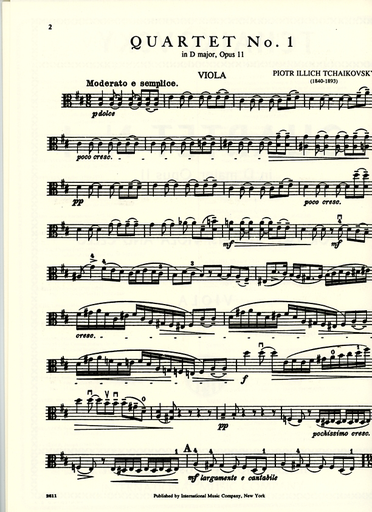 Tchaikovsky, P.I.: Quartet No.1 in D Major Op.11 (string quartet)
