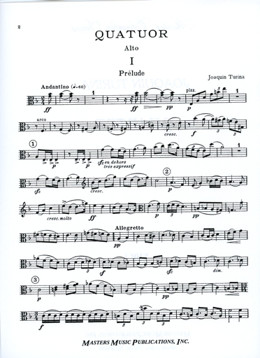Turina, Joaquin: String Quartet (set of parts)