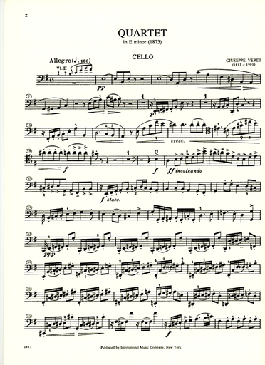 Verdi, Giuseppe: String Quartet in e minor, 1873 (set of parts)