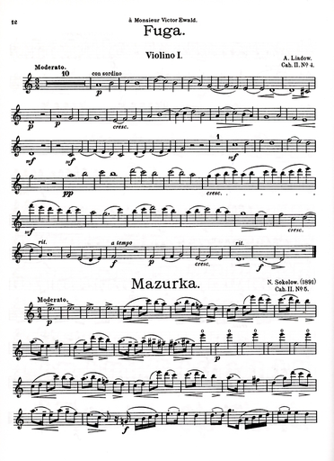 Les Vendredis: Pieces by Glazunov, Liadov, Rimsky-Korsakov and other Russian Composers, Bk.2 (string quartet)