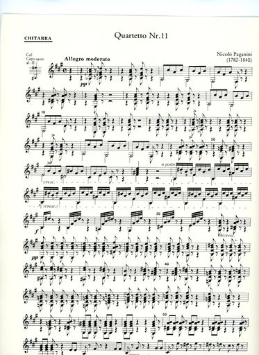 Paganini, Niccolo: Quartet No.11 in A Major (violin, viola, cello, guitar)
