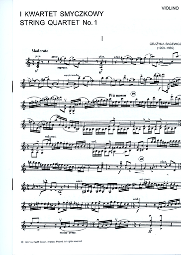 Bacewicz, Grazyna: String Quartet No. 1 (set of parts)