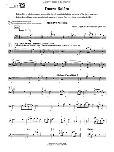 Lopez, V. and Phillips, B.: Latin Philharmonic-latin dance tunes for the stringt orchestra (cello & CD accompaniment)