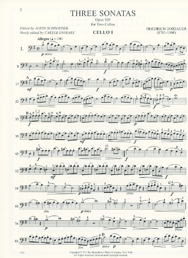 Dotzauer, Friedrich (Carter Enyeart / Alwin Schroeder): Three Sonatas op.103 (2 cellos)