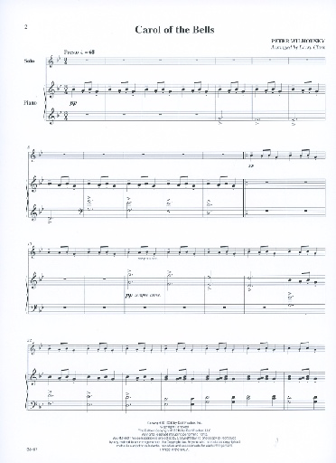 Wilhousky, Peter (Clark): Carol of the Bells (viola & piano)