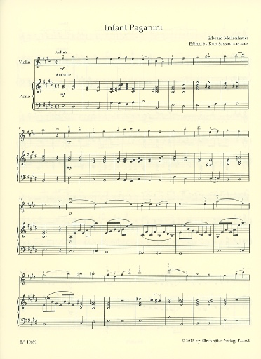 Mollenhauer, E. (Sassmannshaus): The Infant Paganini (violin & piano) Barenreiter