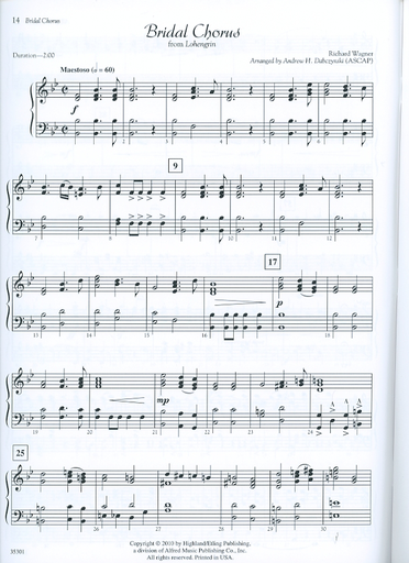 Dabczynski: Classic String Quartets for Festivals, Weddings, Occasions (Piano Acc)