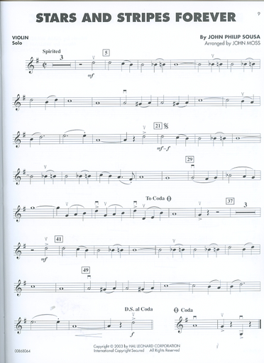 Moss, John: Patriotic Favorites Solos & String Orchestra Arrangements (violin)