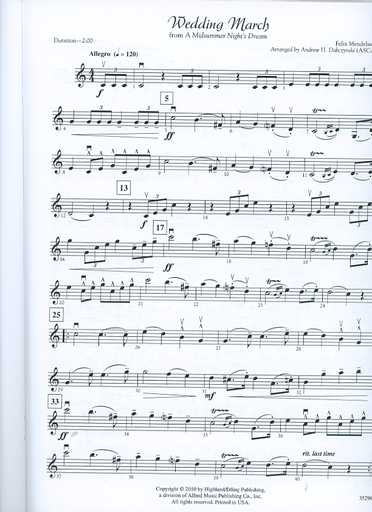 Dabczynski: Classic String Quartets for Festivals, Weddings, Occasions (violin 1)