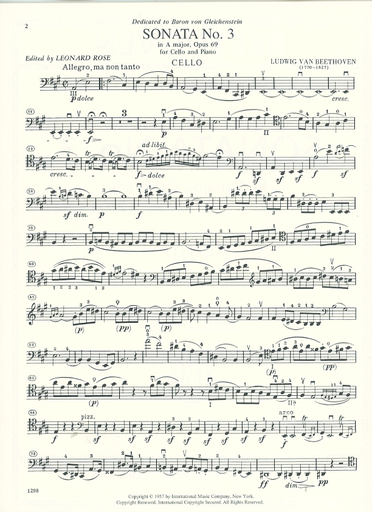 Beethoven, L.van (Rose): Sonata in A Major Op.69 (cello & piano)